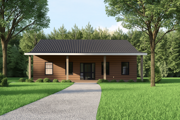 House Plan | 3 Bed 2 Bath | 1,600 sq ft | 40x40 Floor Plan with Porch | Small Home Design