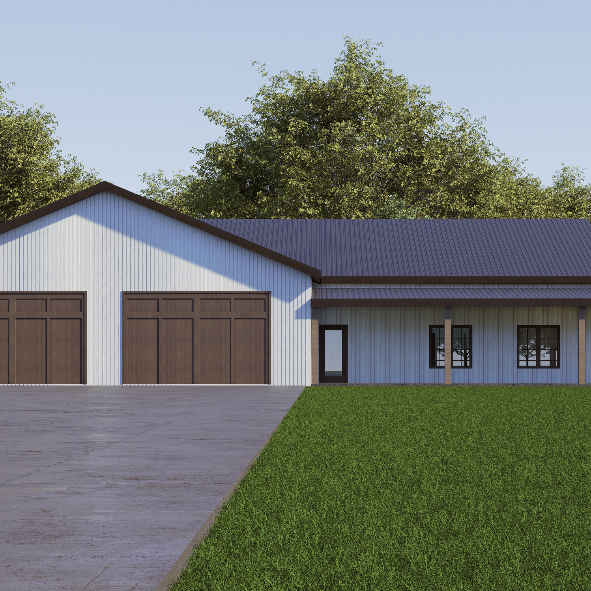 Barndominium House Plan with 2 Car Garage | 2 Bedroom 2 Bathroom  | 3200 sq ft | 40x80