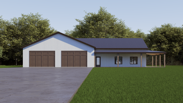 Barndominium House Plan with 2 Car Garage | 2 Bedroom 2 Bathroom  | 3200 sq ft | 40x80